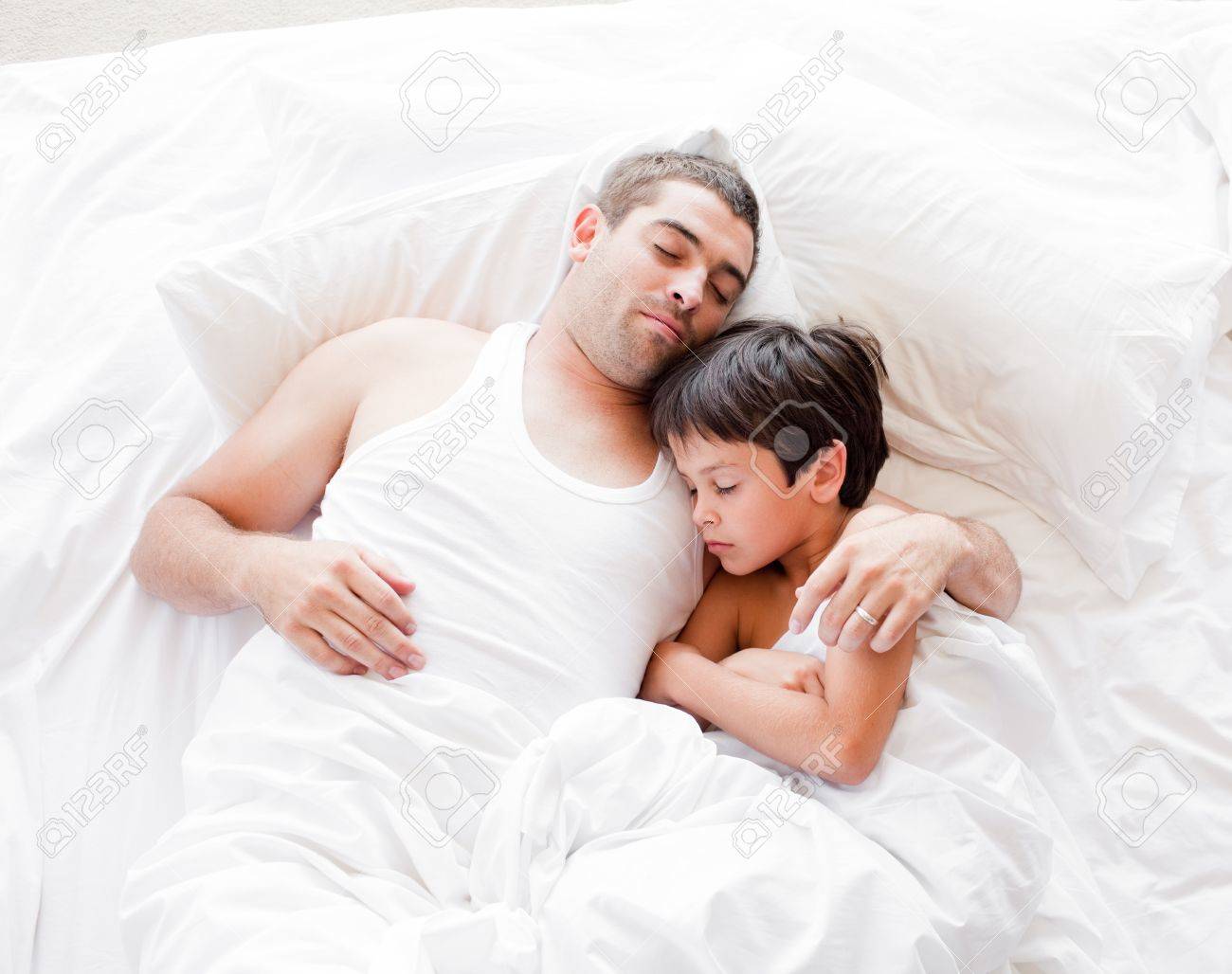 Shared bed with son