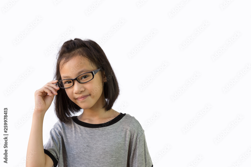 Thoughtful Chinese Asian Woman Girl Wearing Glasses Pictures, Images and Stock Photos