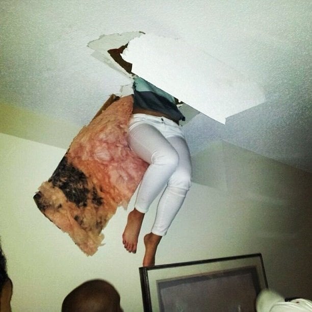 Girls falling from ceiling