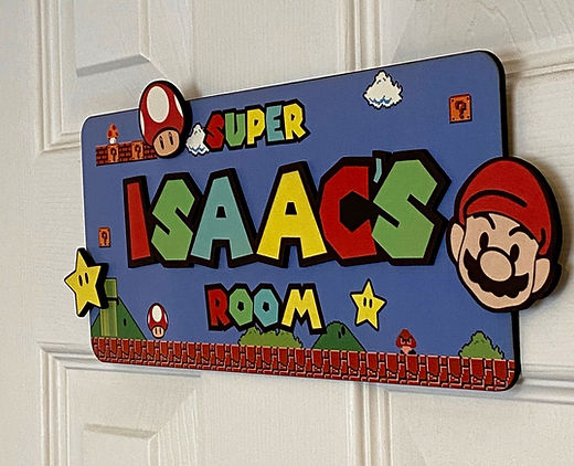 Mario font looking door