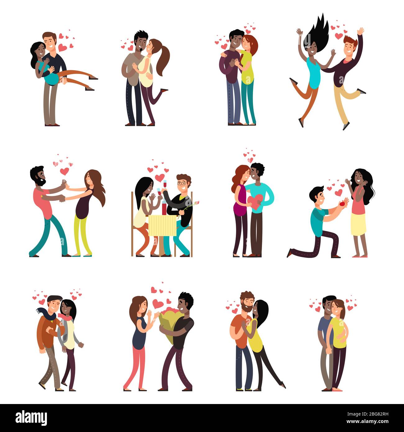 Interracial couples cartoon