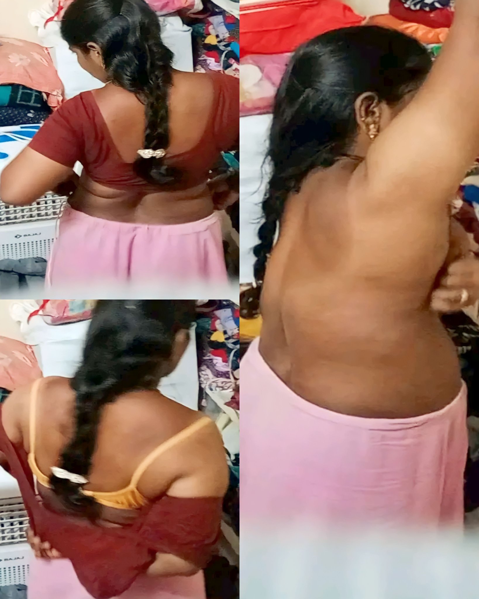 Hot Indian aunty dress changing