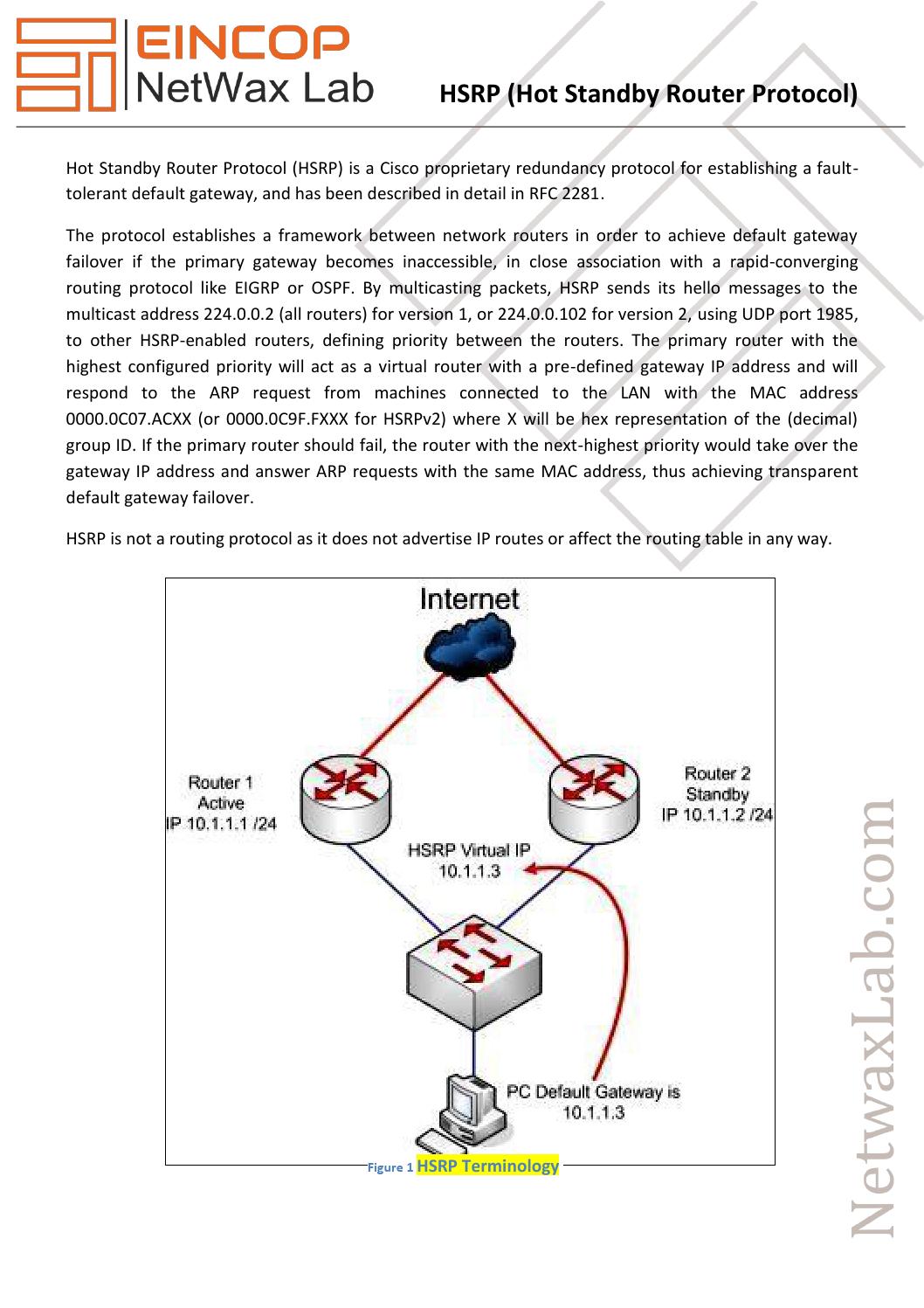 Hot Standby Router Protocol