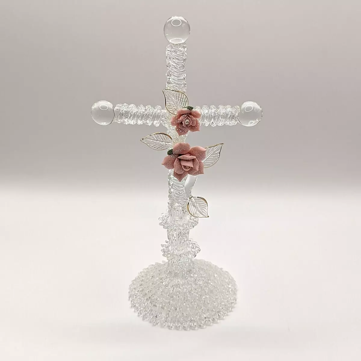 Spun Glass Cross Ornament