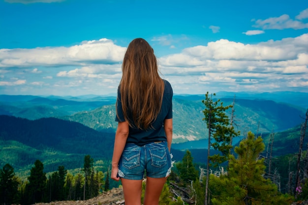 Girl on mountain