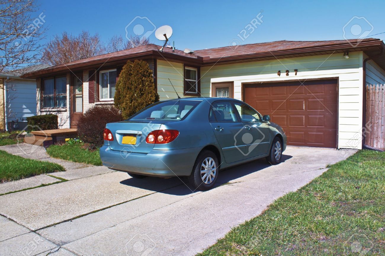 In the driveway