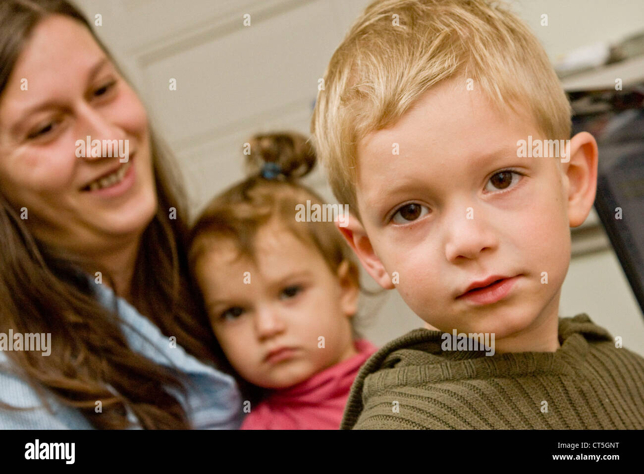 Mother and sister with a 18 year boy